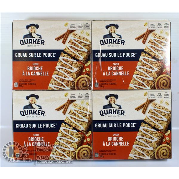 4 X QUAKER GRANOLA BARS OATMEAL TO GO CINNAMON ROL