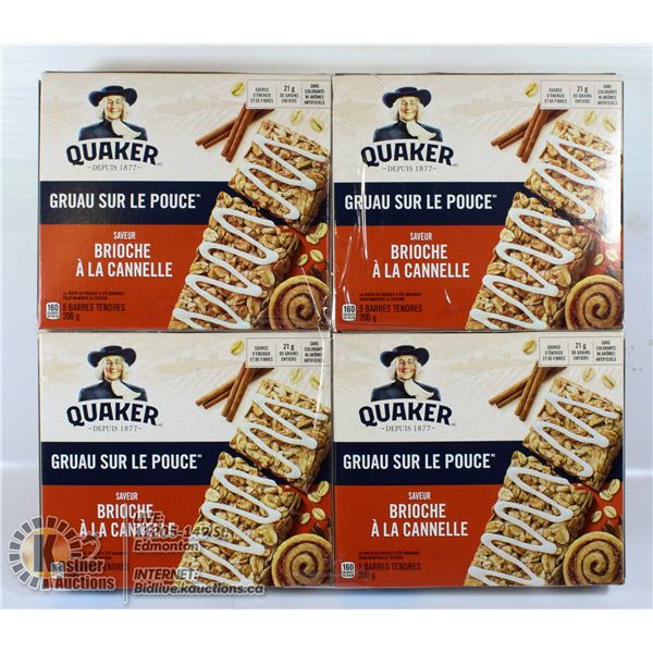 4 X QUAKER GRANOLA BARS OATMEAL TO GO CINNAMON ROL