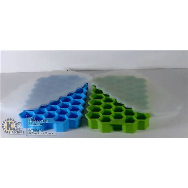LOT OF 2 SILICONE MOLDS WITH LIDS
