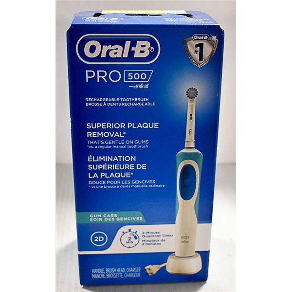 ORAL-B PRO 500 BY BRAUN SONIC TOOTHBRUSH