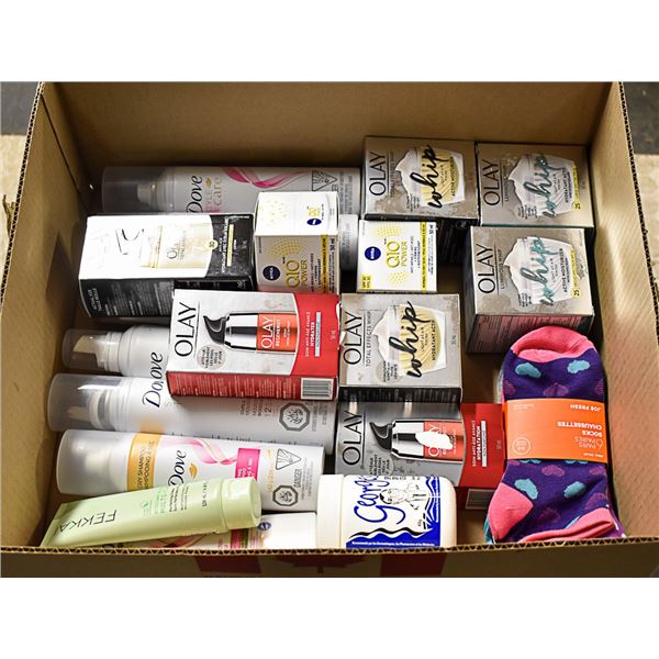 FLAT LOT OF SKIN CARE AND HAIR CARE PRODUCTS