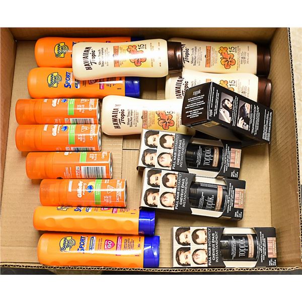 FLAT LOT OF SUNSCREEN PRODUCTS