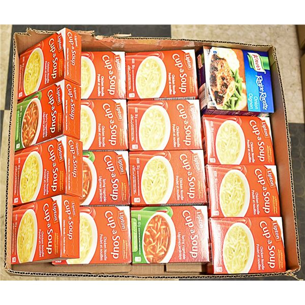 FLAT LOT OF LIPTON CUP A SOUP PRODUCTS