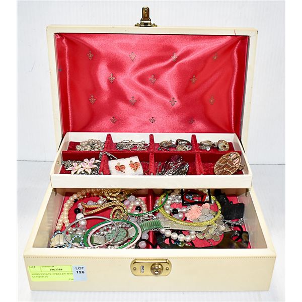 1970'S ESTATE JEWELRY BOX WITH CONTENTS