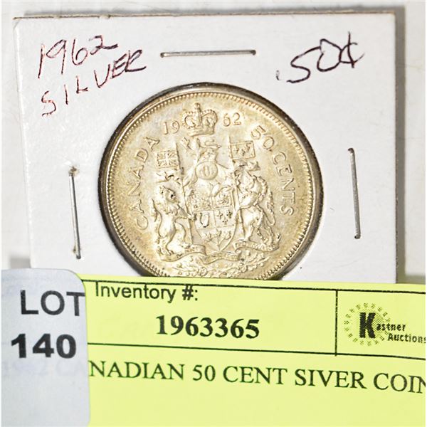 1962 CANADIAN 50 CENT SILVER COIN