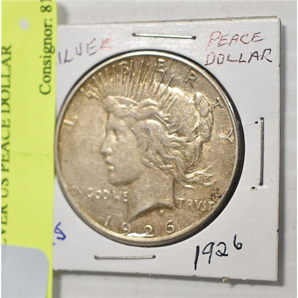 1926 SILVER US PEACE DOLLAR