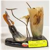 Image 1 : ANIMAL HORN ART NATIVE ORIGINAL DCOR