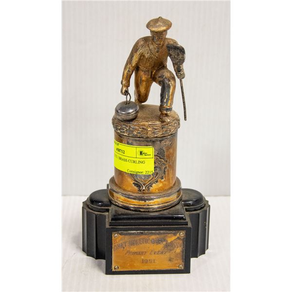 1951 BAKELITE / BRASS CURLING TROPHY