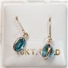 Image 1 : 10K YELLOW GOLD RARE BLUE ZIRCON(1.7CT) EARRINGS