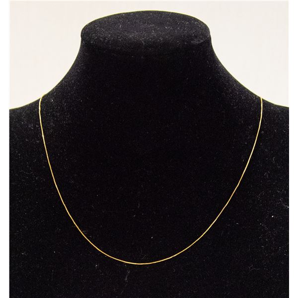 "AU 750" 0.9G WEIGHT GOLD CHAIN (BROKEN CLASP)