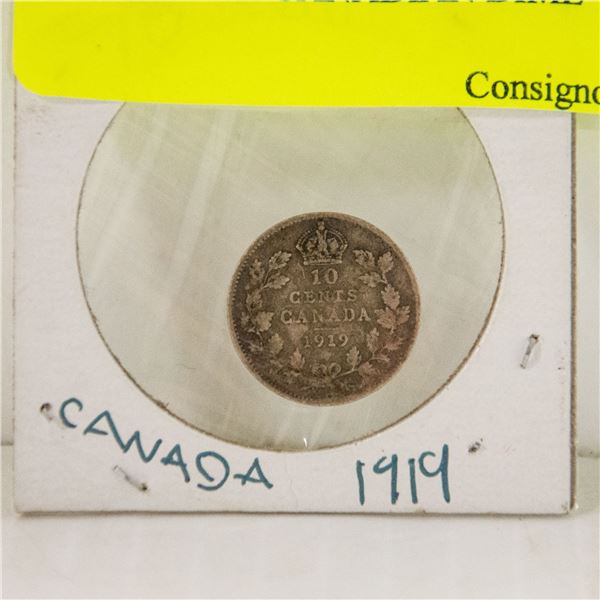 1919 SILVER CANADIAN DIME