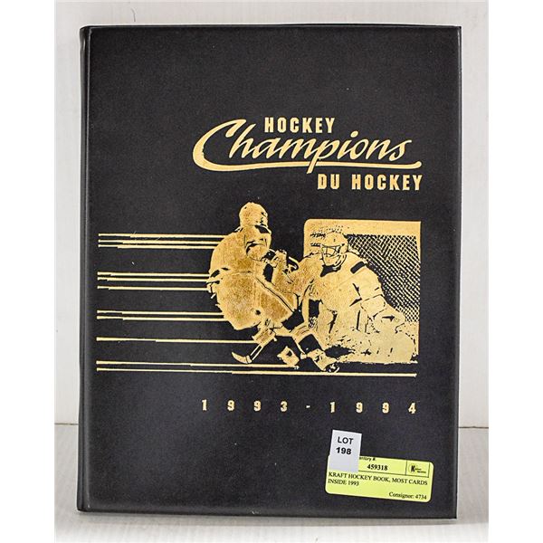 KRAFT HOCKEY BOOK, MOST CARDS INSIDE 1993