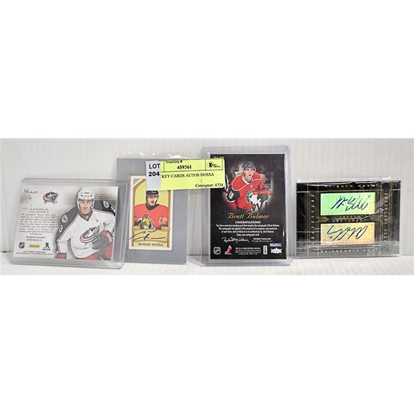 4 HOCKEY CARDS AUTOS HOSSA
