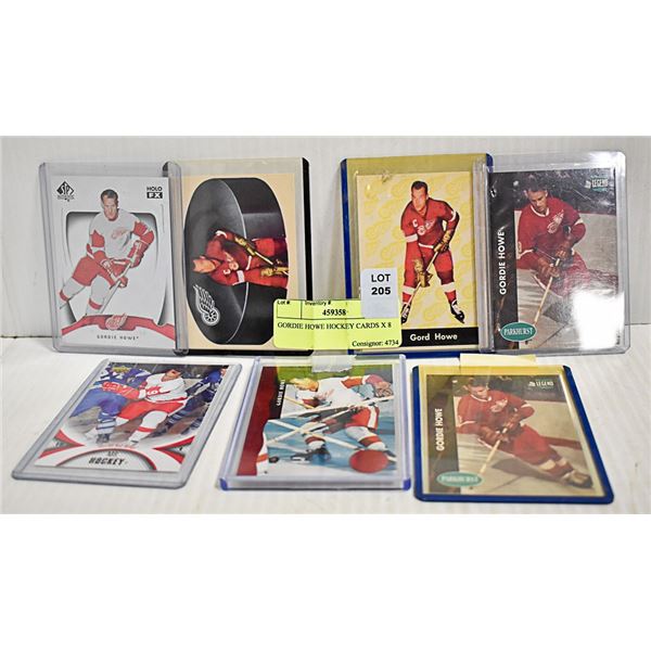 GORDIE HOWE HOCKEY CARDS X 8