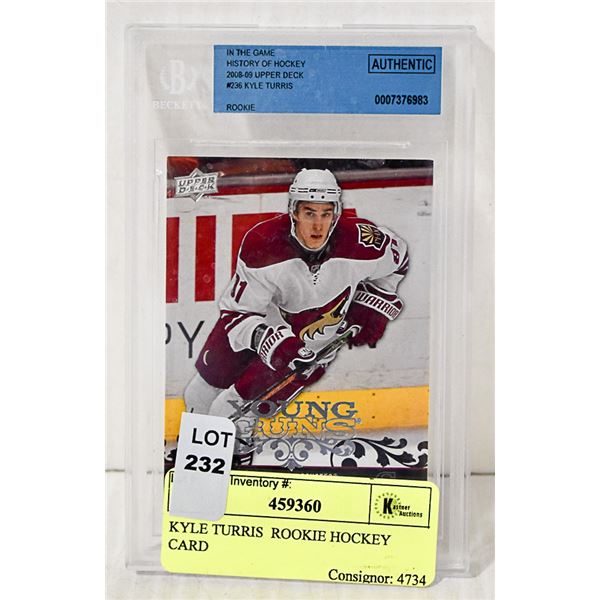 KYLE TURRIS  ROOKIE HOCKEY CARD