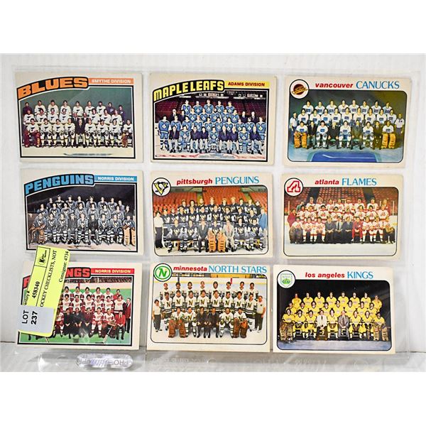 1976 1978 HOCKEY CHECKLISTS, NOT MARKED