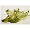 Image 1 : VINTAGE GREEN SIGNED FENTON GLASS SHOES