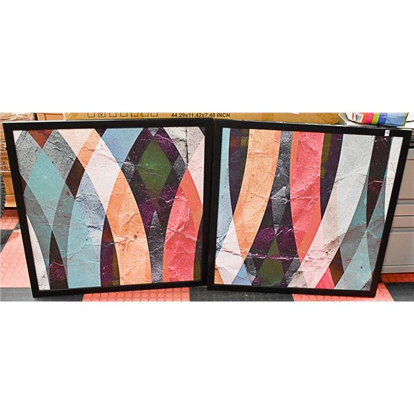 PAIR OF SHOWHOME ABSTRACT PICTURES