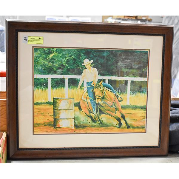 BARREL RACING PICTURE 26"W X22"H. 2006 SIGNED