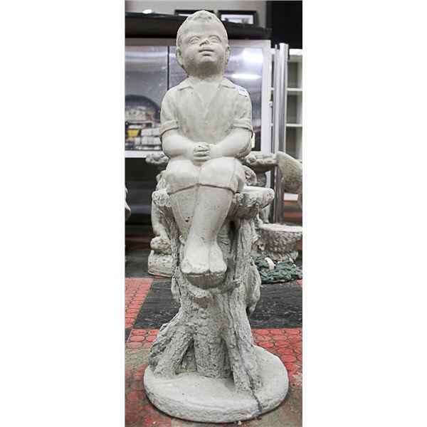 CONCRETE BOY 27 INCH TALL STATUE