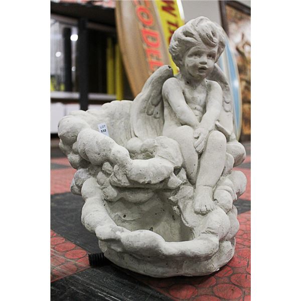CONCRETE CHERUB 14 INCH TALL STATUE