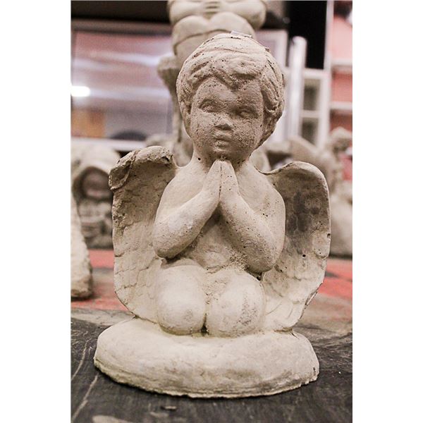 CONCRETE CHERUB 11 INCH TALL STUTUE