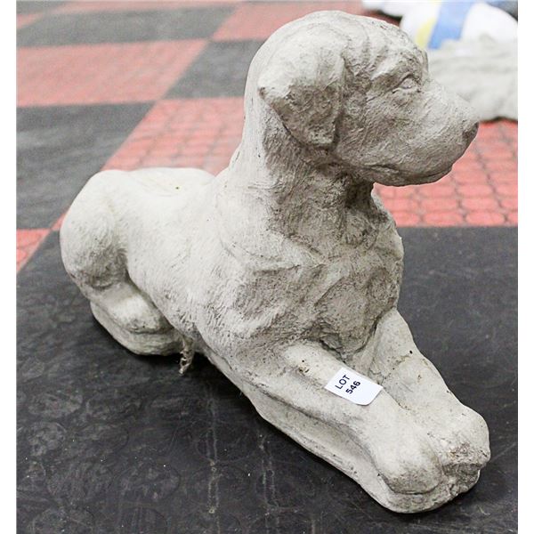 CONCRETE GOOD BOY 14 INCH LONG DOG STATUE