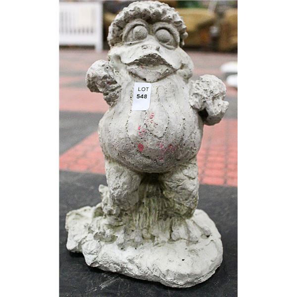 CONCRETE CONFUSED FROG 11 INCH TALL STATUE