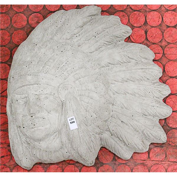 CONCRETE CHEIF 15 INCH FLAT STATUE