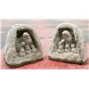 Image 1 : PAIR OF CONCRETE FAMILY OF BIRDS 5 INCH TALL
