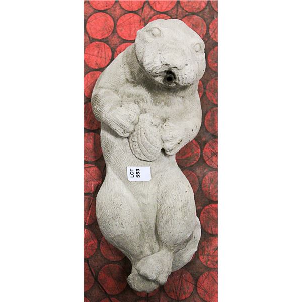 CONCRETE SEA OTTER 11 INCH LONG STATUE