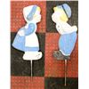 Image 1 : PAIR OF CONCRETE PAINTED CHILDREN 23 INCH TALL