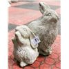 Image 1 : CONCRETE PAIR OF BUNNY RABBIT STATUES