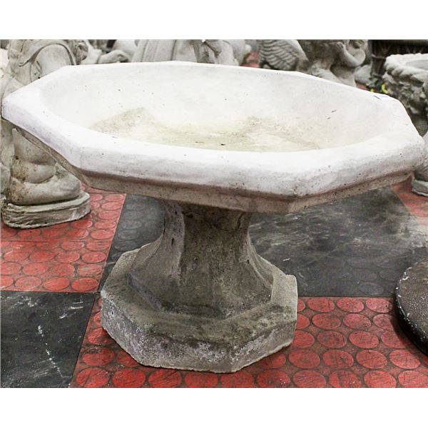 CONCRETE 10 INCH TALL BIRDBATH