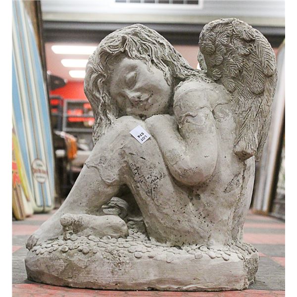 CONCRETE SLEEPING ANGEL 15 INCH TALL STATUE