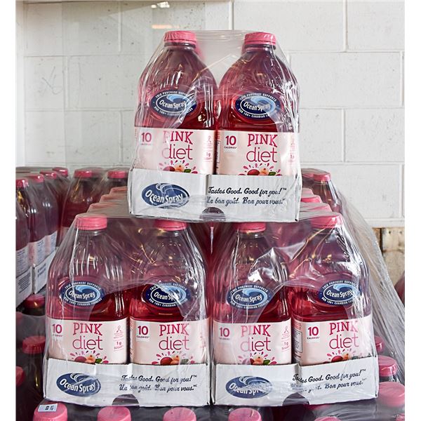 3 CASES OF 8 X 1.77L BOTTLES  DIET CRANBERRY JUICE
