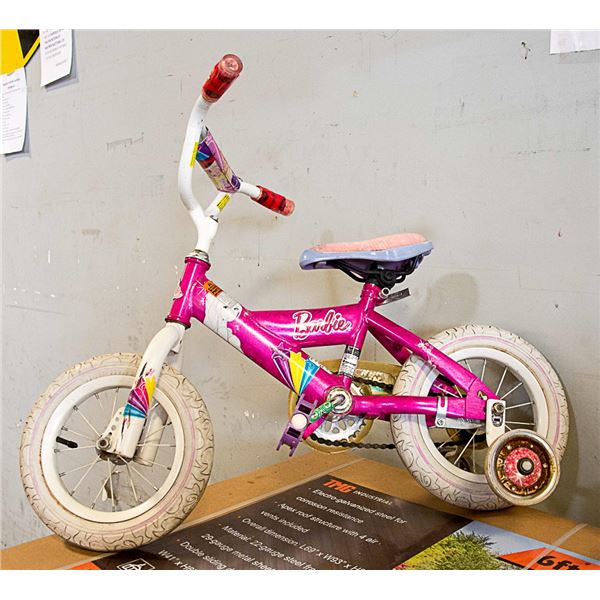 BARBIE BIKE WITH TRAINING WHEELS