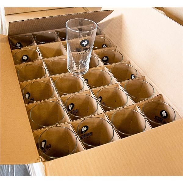 CASE WITH 24 20OZ BIG ROCK BEER GLASSES