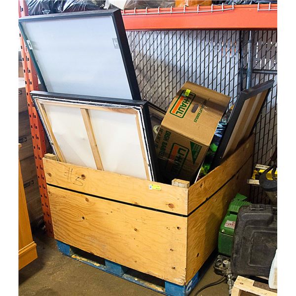CRATE OF ASSORTED ART WORK