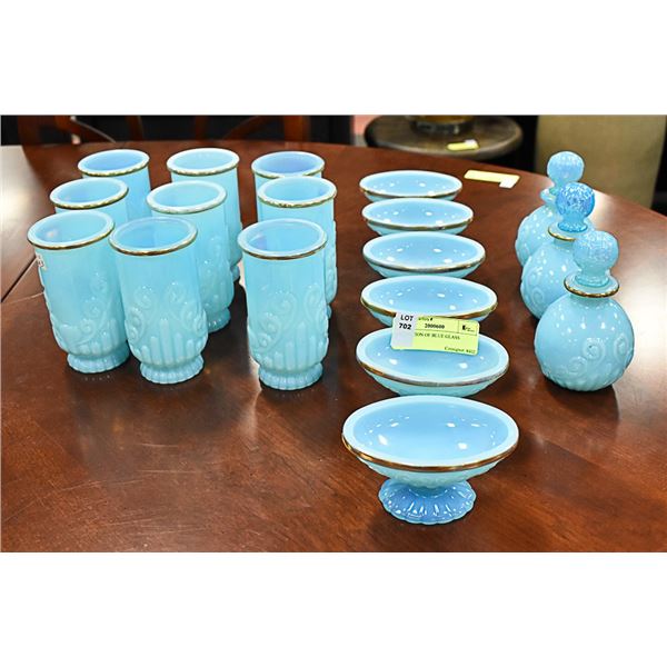COLLECTION OF BLUE GLASS