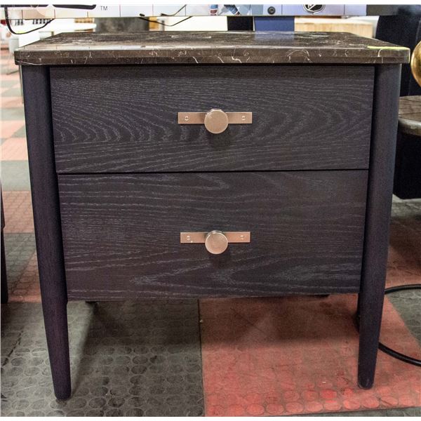 SHOWHOME STONE TOP SIDE TABLE 26.5 X 18 X 26