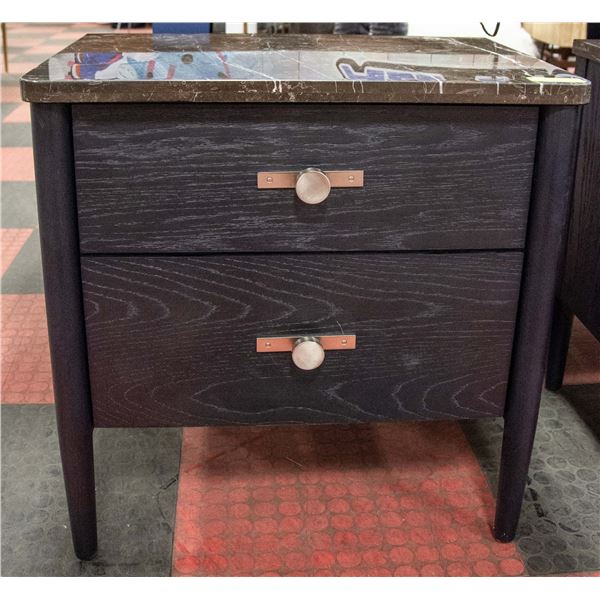 SHOWHOME STONE TOP SIDE TABLE 26.5 X 18 X 26