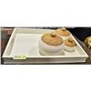 Image 1 : SHOWHOME TRAY WITH CANNISTER DECOR 20 X 14.5 IN
