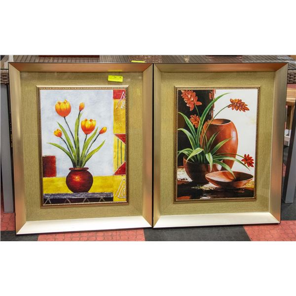 2 LARGE FLOWER PICTURES