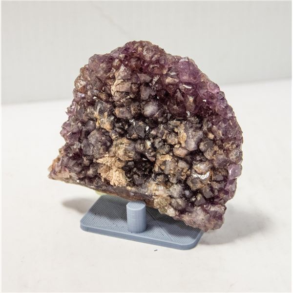RAW AMETHYST WITH PINK BARITE & STAND