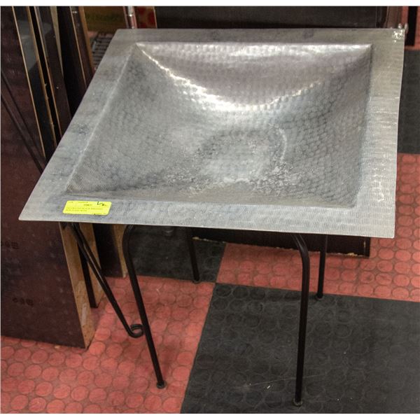 DECORATIVE BLACK WROUGHT IRON STAND WITH