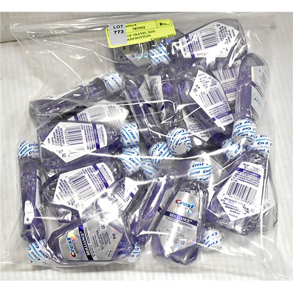 BAG OF NEW TRAVEL SIZE MOUTHWASH BOTTLES