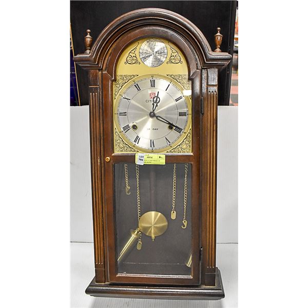 1970'S CITIZEN 31 DAY WIND UP WALL CLOCK WITH