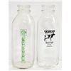 Image 1 : 2 X MILK BOTTLES WITH WRITING AND LOGOS B.C.