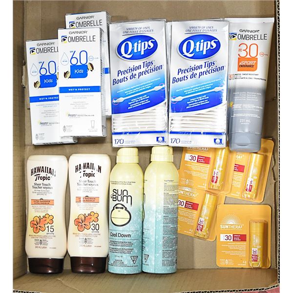 FLAT LOT OF SUNSCREEN PRODUCTS